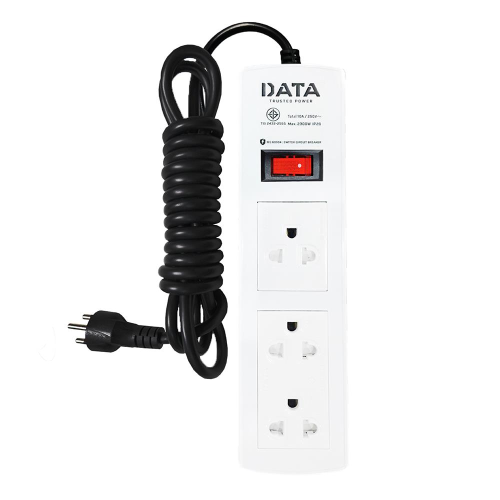 รางปลั๊กไฟ 3ช่อง 1สวิตซ์ DATA PP3616 5 ม. สีขาว