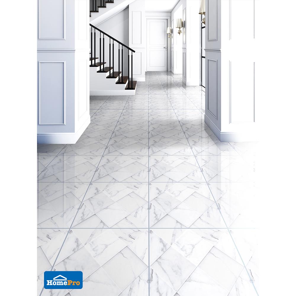 กระเบื้องพื้น 18x18 นิ้ว COTTO มาร์เบิ้ลพรีม่าสแควร์ ขาว