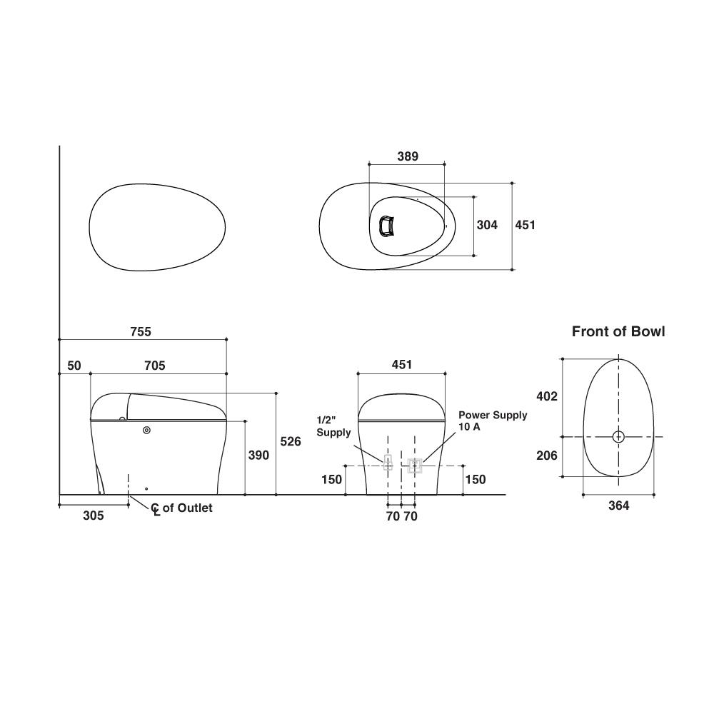 สุขภัณฑ์อัตโนมัติ KOHLER K-77780X-0 4.8L สีขาว