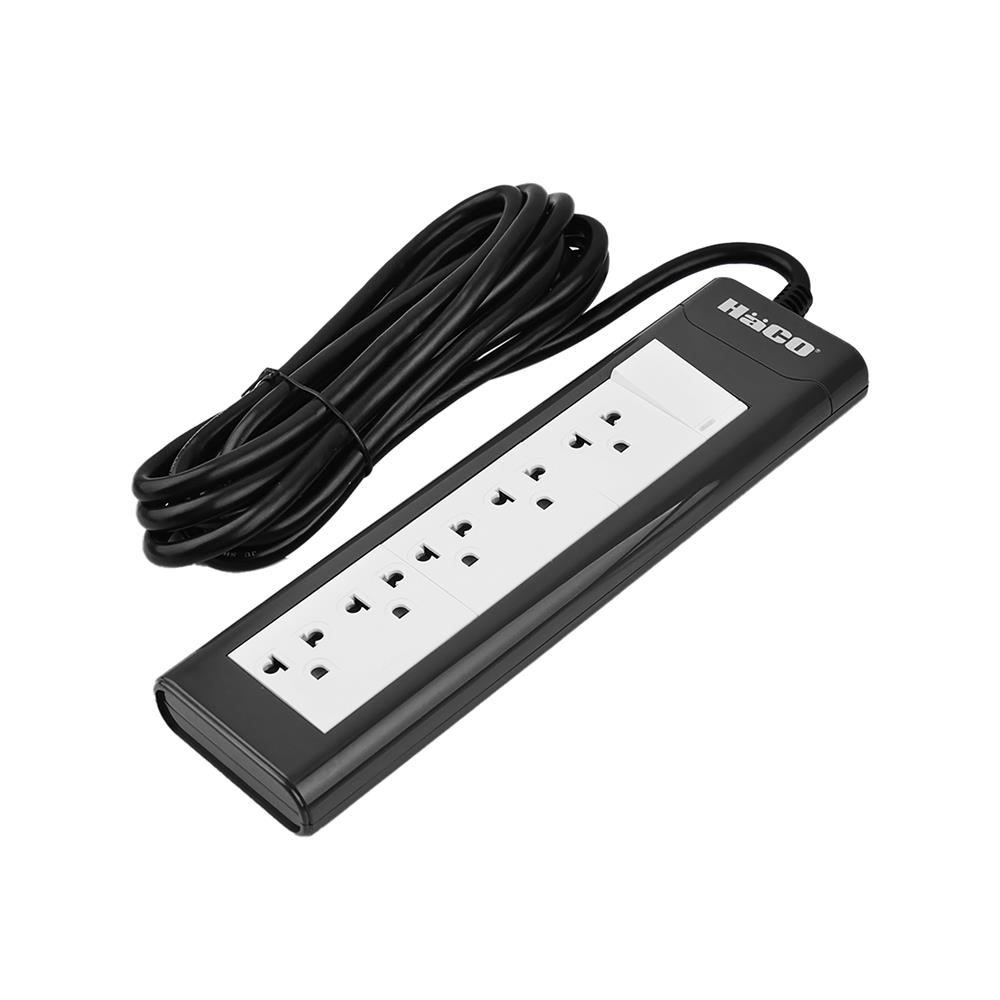 รางปลั๊กไฟ 5ช่อง 1สวิตซ์ HACO EPN-S5EB/3 16 แอมป์ 3 เมตร