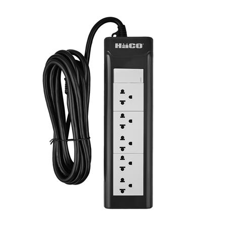 รางปลั๊กไฟ 5ช่อง 1สวิตซ์ HACO EPN-S5EB/3 16 แอมป์ 3 เมตร_2