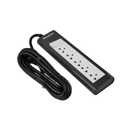 รางปลั๊กไฟ 5ช่อง 1สวิตซ์ HACO EPN-S5EB/3 16 แอมป์ 3 เมตร_4