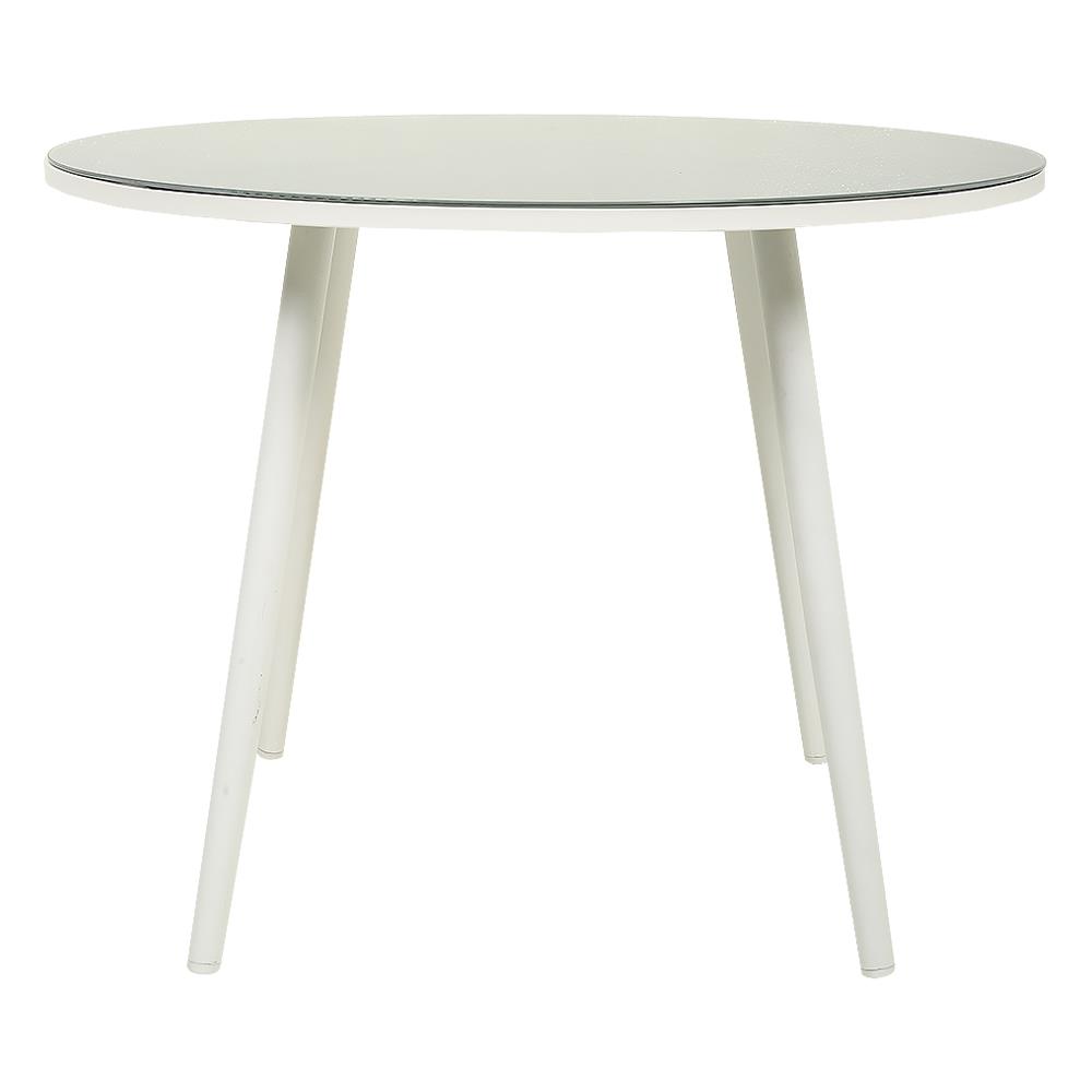 โต๊ะสนามกระจก IRENE SPRING 100 ซม. ขาว/เทา