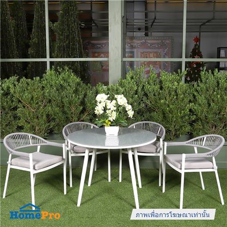 โต๊ะสนามกระจก IRENE SPRING 100 ซม. ขาว/เทา_4