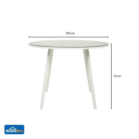 โต๊ะสนามกระจก IRENE SPRING 100 ซม. ขาว/เทา_5
