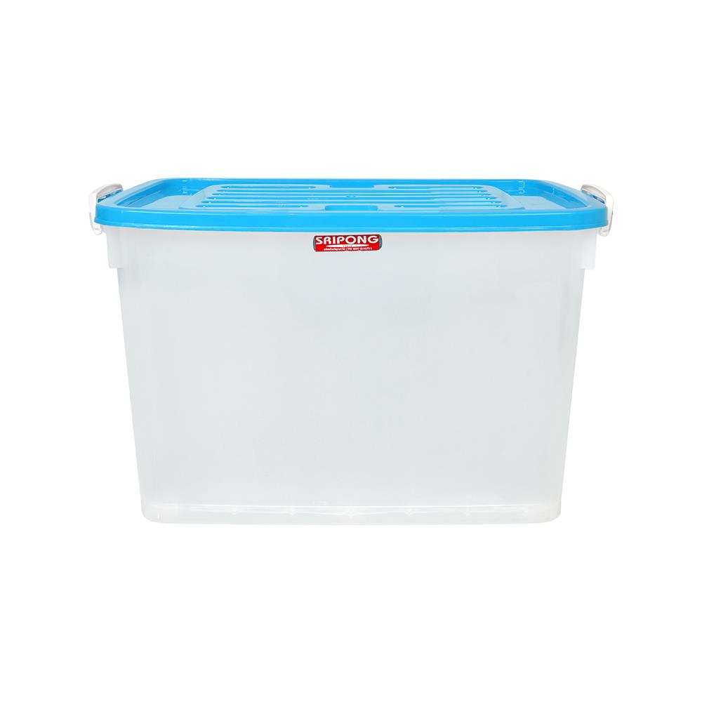 กล่องเก็บของ มีล้อ ฝาล็อค STACKO 140 ลิตร ฝาสีฟ้า