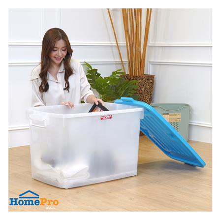 กล่องเก็บของ มีล้อ ฝาล็อค STACKO 140 ลิตร ฝาสีฟ้า_6