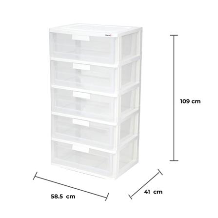 ตู้ลิ้นชัก 5 ชั้น STACKO MAX(L) 58.5x41x109 ซม. สีใส_5