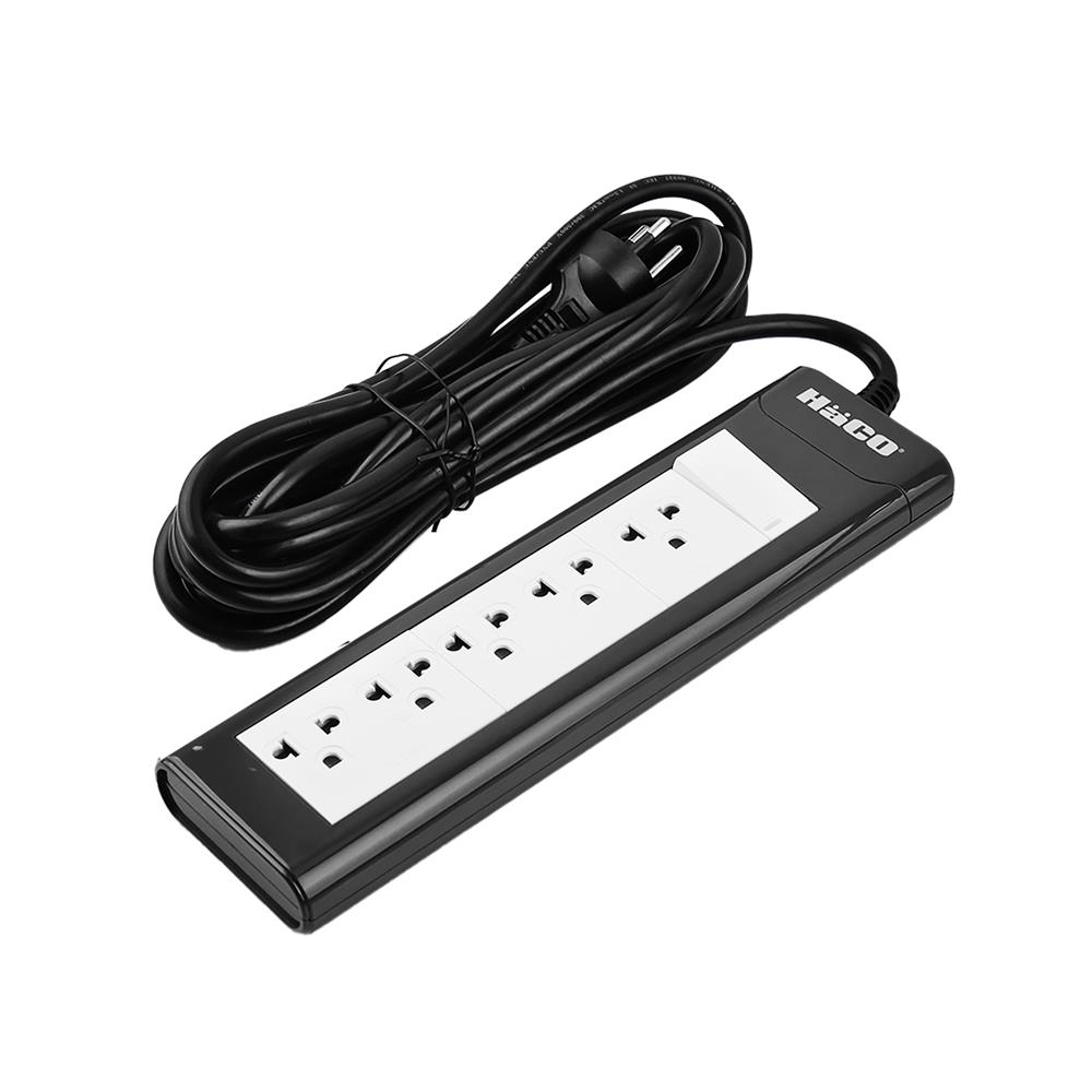 รางปลั๊กไฟ 5ช่อง 1สวิตซ์ HACO EPN-S5EB/5 16 แอมป์ 5 เมตร