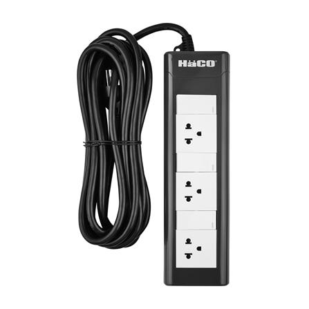 รางปลั๊กไฟ 3ช่อง 3สวิตซ์ HACO EPN-3S3EB/5 16 แอมป์ 5 เมตร_2