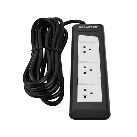 รางปลั๊กไฟ 3ช่อง 3สวิตซ์ HACO EPN-3S3EB/5 16 แอมป์ 5 เมตร_5