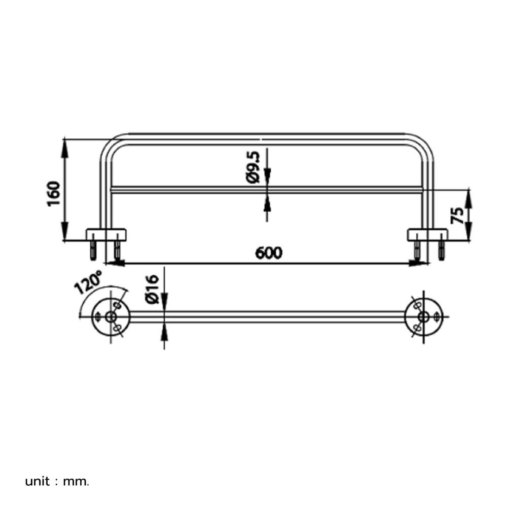 ราวแขวนผ้า COTTO CT0151(HM)