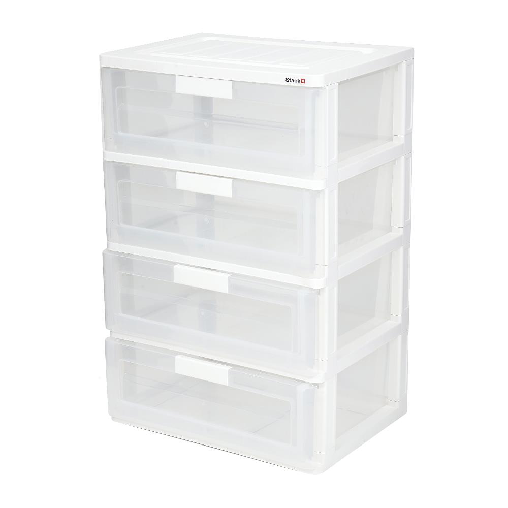 ตู้ลิ้นชัก 4 ชั้น STACKO MAX(L) 58.5x41x88 ซม. สีใส
