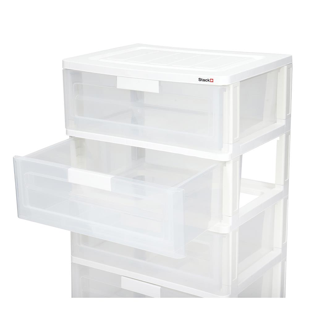 ตู้ลิ้นชัก 4 ชั้น STACKO MAX(L) 58.5x41x88 ซม. สีใส