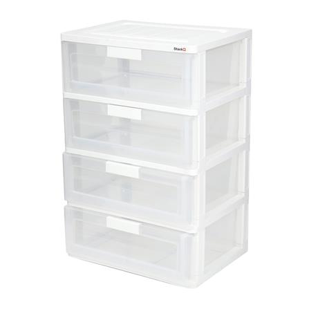 ตู้ลิ้นชัก 4 ชั้น STACKO MAX(L) 58.5x41x88 ซม. สีใส_0