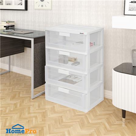 ตู้ลิ้นชัก 4 ชั้น STACKO MAX(L) 58.5x41x88 ซม. สีใส_3
