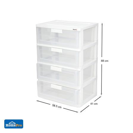 ตู้ลิ้นชัก 4 ชั้น STACKO MAX(L) 58.5x41x88 ซม. สีใส_5