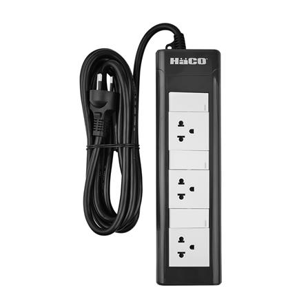 รางปลั๊กไฟ 3ช่อง 3สวิตซ์ HACO EPN-3S3EB/3 16 แอมป์ 3 ม._2