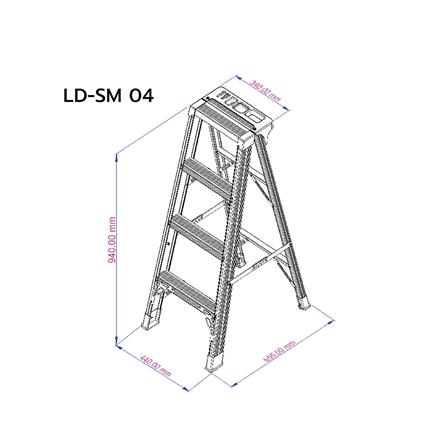 บันไดอะลูมิเนียม มีถาด SANKI LD-SM04 4 ขั้น_1