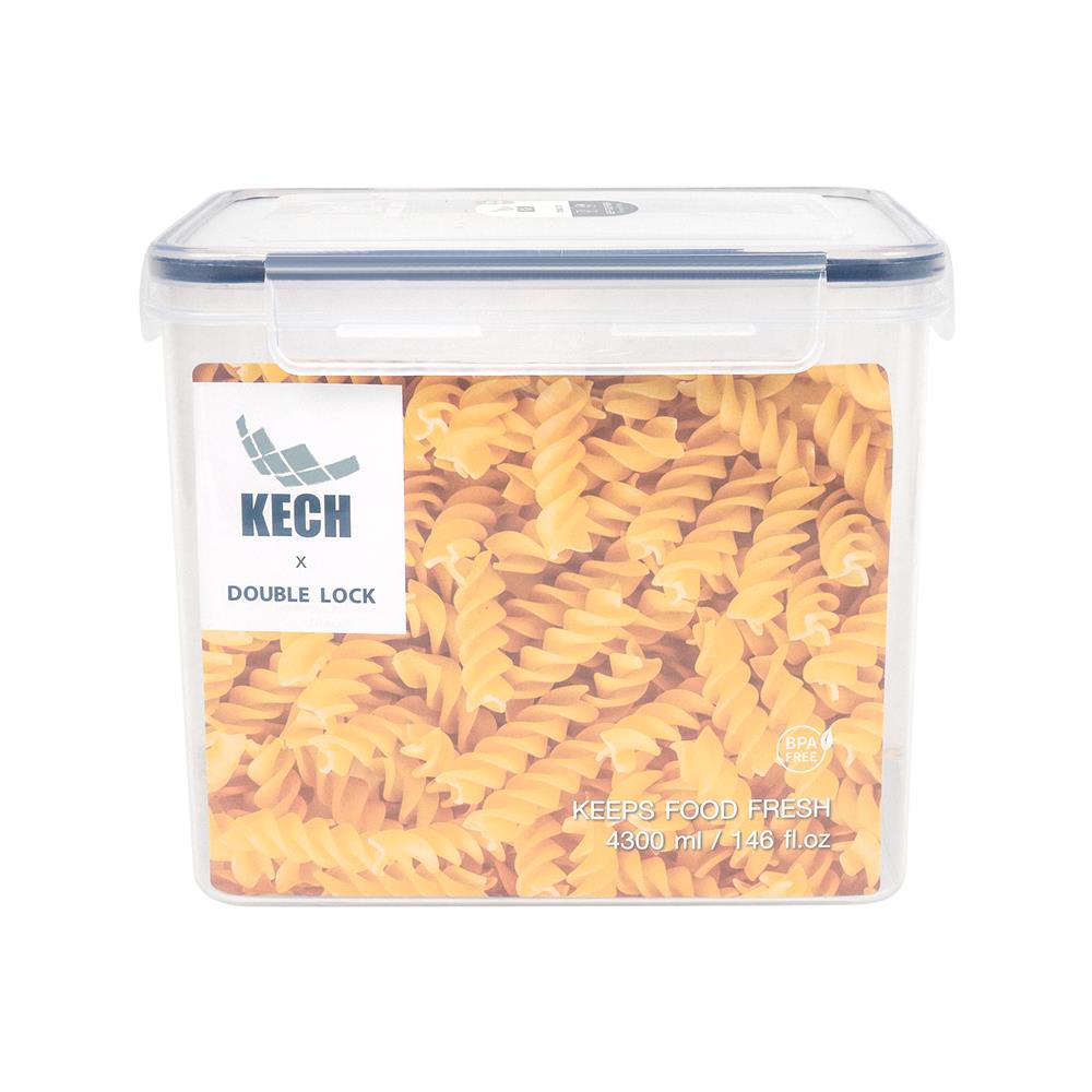 กล่องอาหารเหลี่ยม 4.3 ลิตร KECHxDOUBLE LOCK No.9118