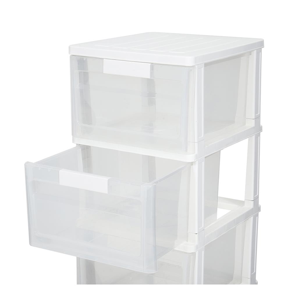 ตู้ลิ้นชัก 4 ชั้น STACKO MAX(M) 40x46x104 ซม. สีใส