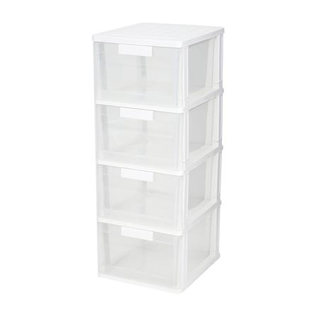 ตู้ลิ้นชัก 4 ชั้น STACKO MAX(M) 40x46x104 ซม. สีใส