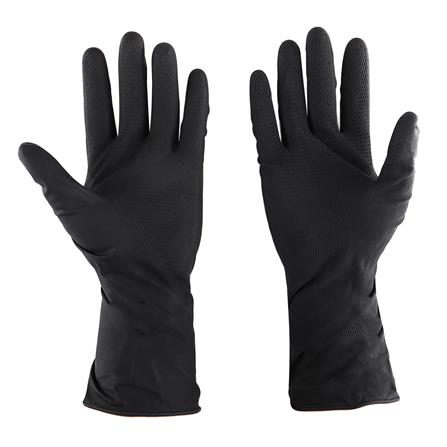 ถุงมือยาง ตราม้า สีดำ Size L_1