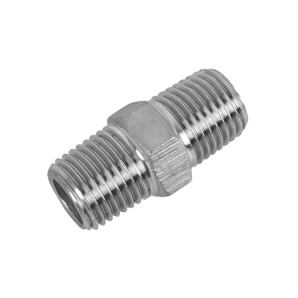 นิปเปิ้ลสเตนเลส เกลียวนอก CITY 1/4 นิ้ว สีเงิน