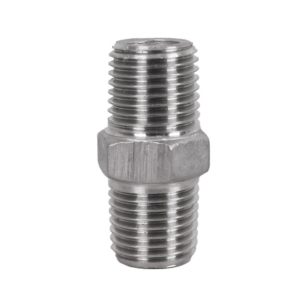 นิปเปิ้ลสเตนเลส เกลียวนอก CITY 1/4 นิ้ว สีเงิน