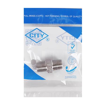 นิปเปิ้ลสเตนเลส เกลียวนอก CITY 1/4 นิ้ว สีเงิน_2