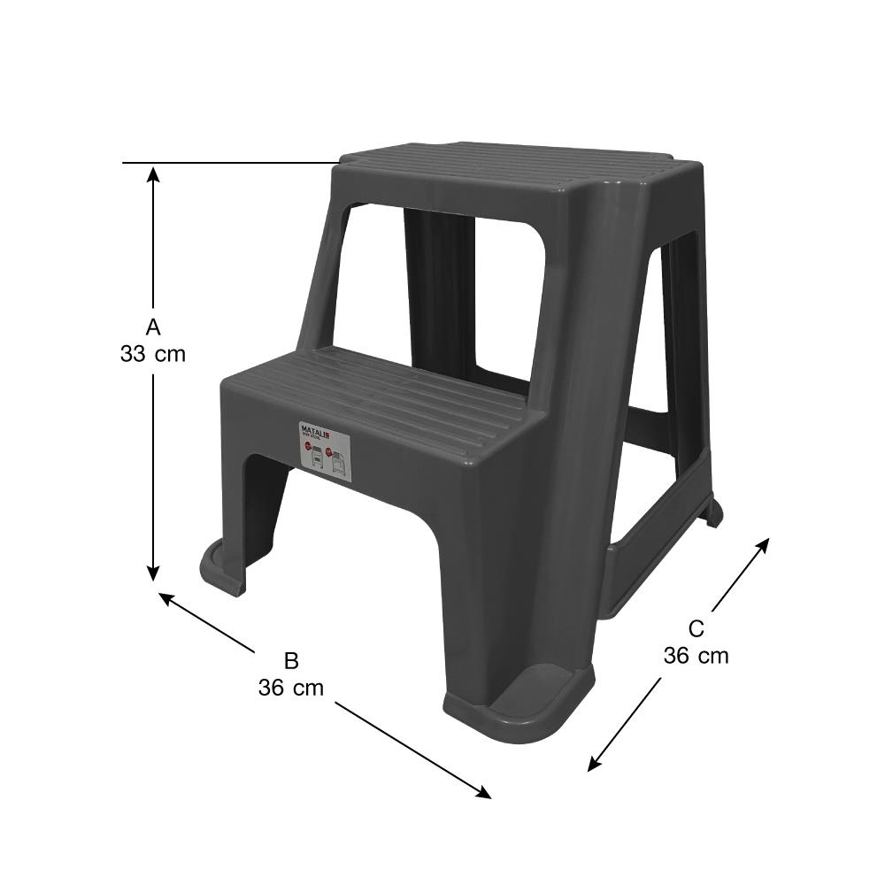 บันไดทางเดียว 2 ขั้น MATALL MINI สีเทา