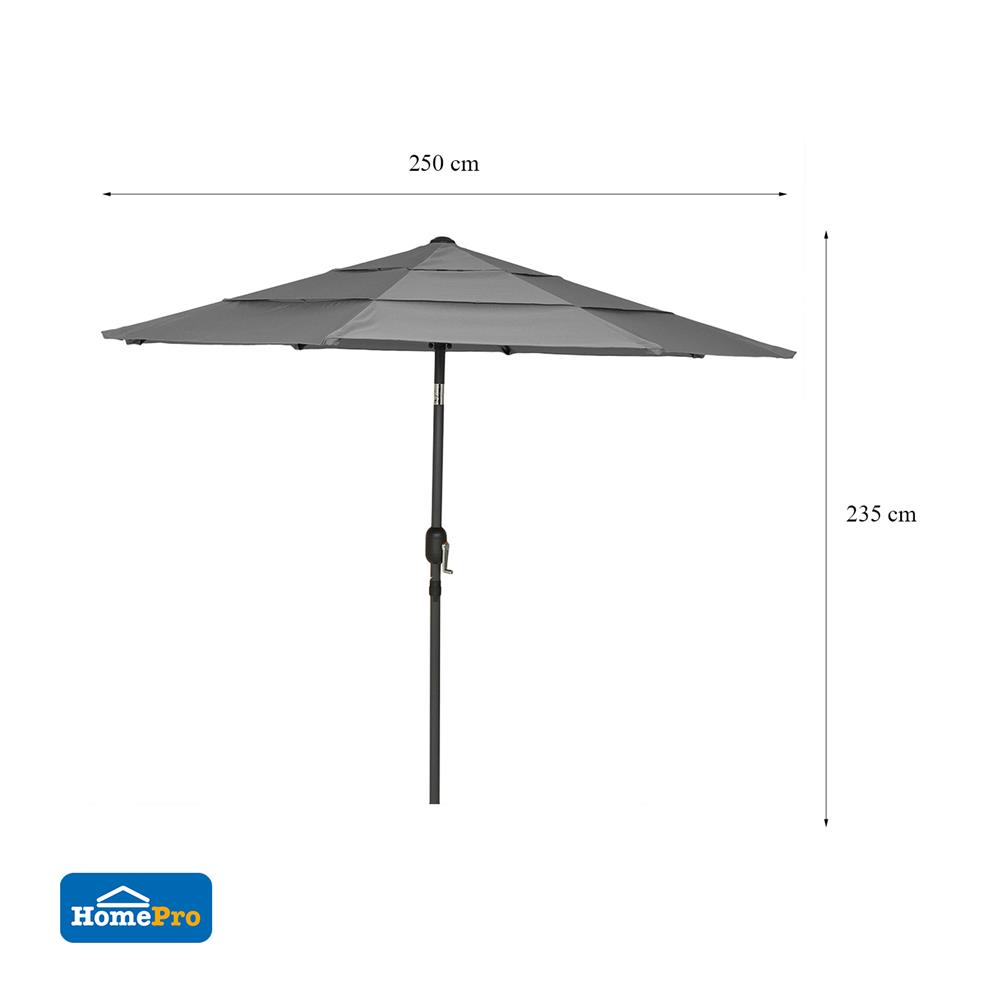 ร่มสนามทรงกลม SPRING VILLA สีเทา