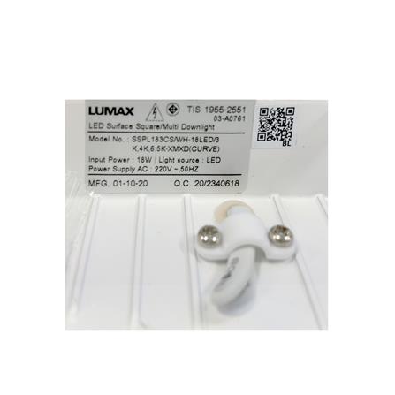 ดาวน์ไลท์ LED L&E 03-A0316 SQUARE CURVE 7 นิ้ว 18 วัตต์ DAYLIGHT/COOL WHITE/WARM WHITE สีขาว_5