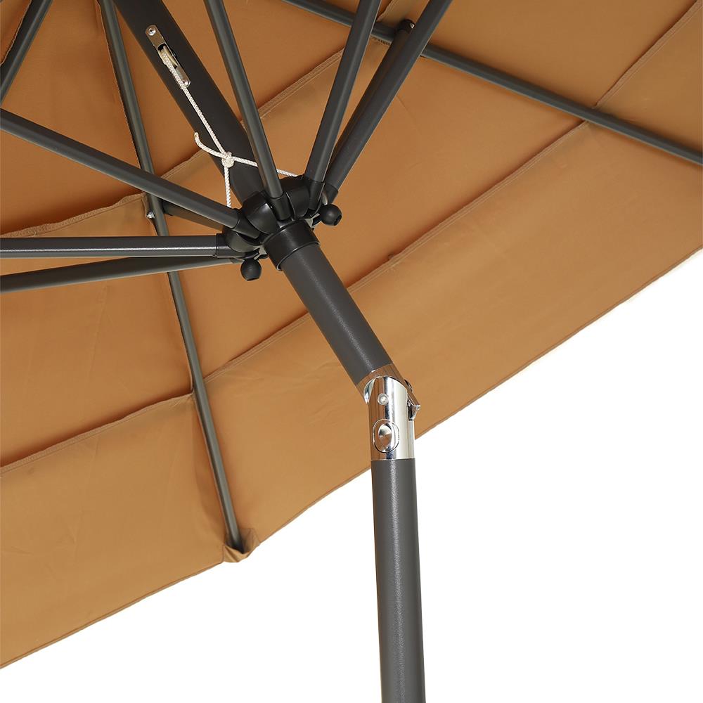 ร่มสนามทรงกลม SPRING VILLA สีน้ำตาลอ่อน