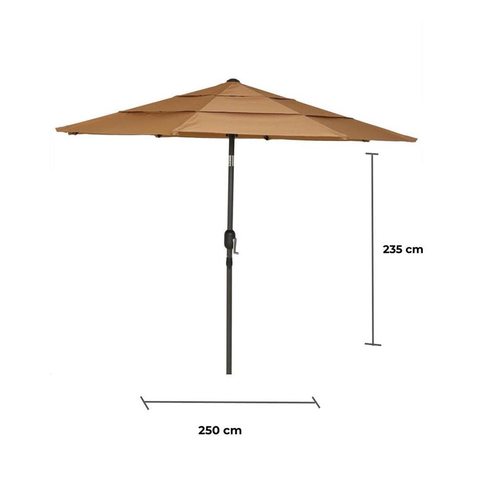 ร่มสนามทรงกลม SPRING VILLA สีน้ำตาลอ่อน