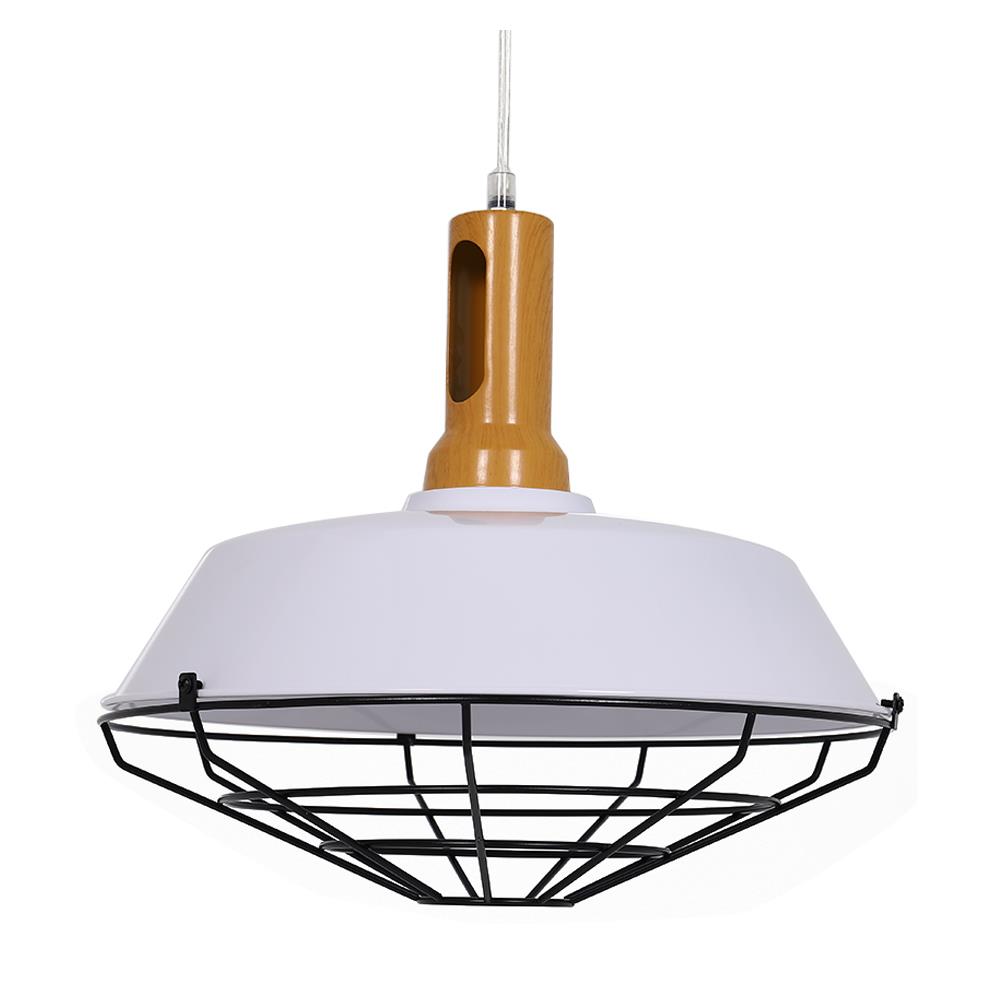 ไฟช่อ CARINI LS-PELH001 สีขาว/ดำ/ไม้ 1 หัว