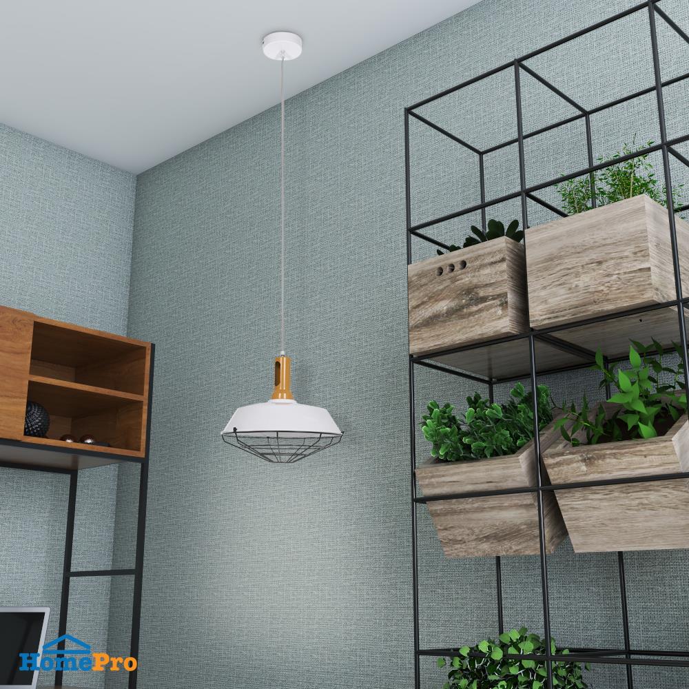 ไฟช่อ CARINI LS-PELH001 สีขาว/ดำ/ไม้ 1 หัว