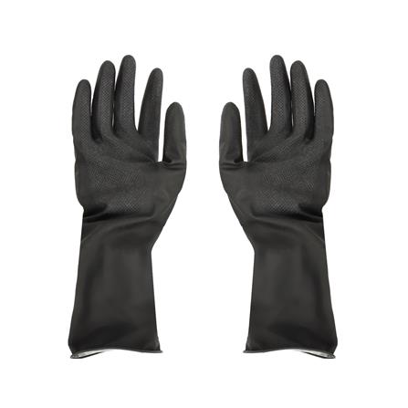 ถุงมือยาง กระทิง    ดำ_0