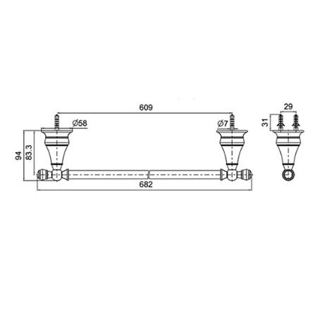 ราวแขวนผ้า KOHLER K-16150X-AF สีทอง_1