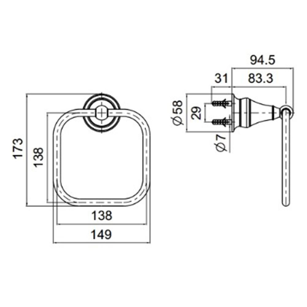ห่วงแขวนผ้า KOHLER K-16140X-AF สีทอง