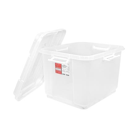 กล่องเก็บของ มีล้อ ฝาล็อค STACKO 90 ลิตร 60.8X50.3X44.7 ซม. สีใส_3