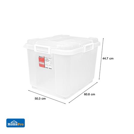 กล่องเก็บของ มีล้อ ฝาล็อค STACKO 90 ลิตร 60.8X50.3X44.7 ซม. สีใส_7