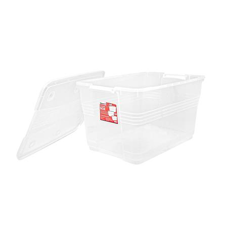 กล่องเก็บของ มีล้อ ฝาล็อค STACKO 80 ลิตร 66.3X49.6X39.1 ซม. สีใส_3