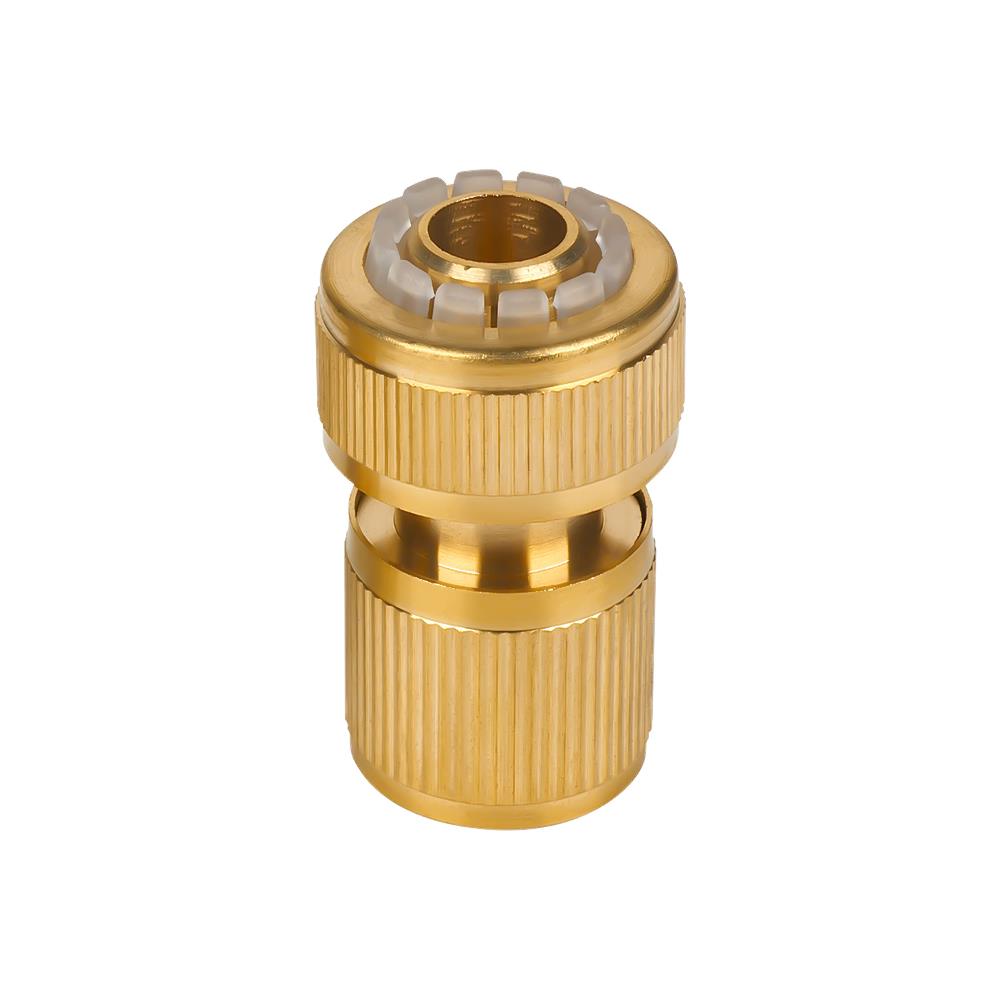 ข้อต่อสายยางทองเหลือง พร้อมตัวหยุดน้ำ SPRING NB-BS-58 5/8 นิ้ว