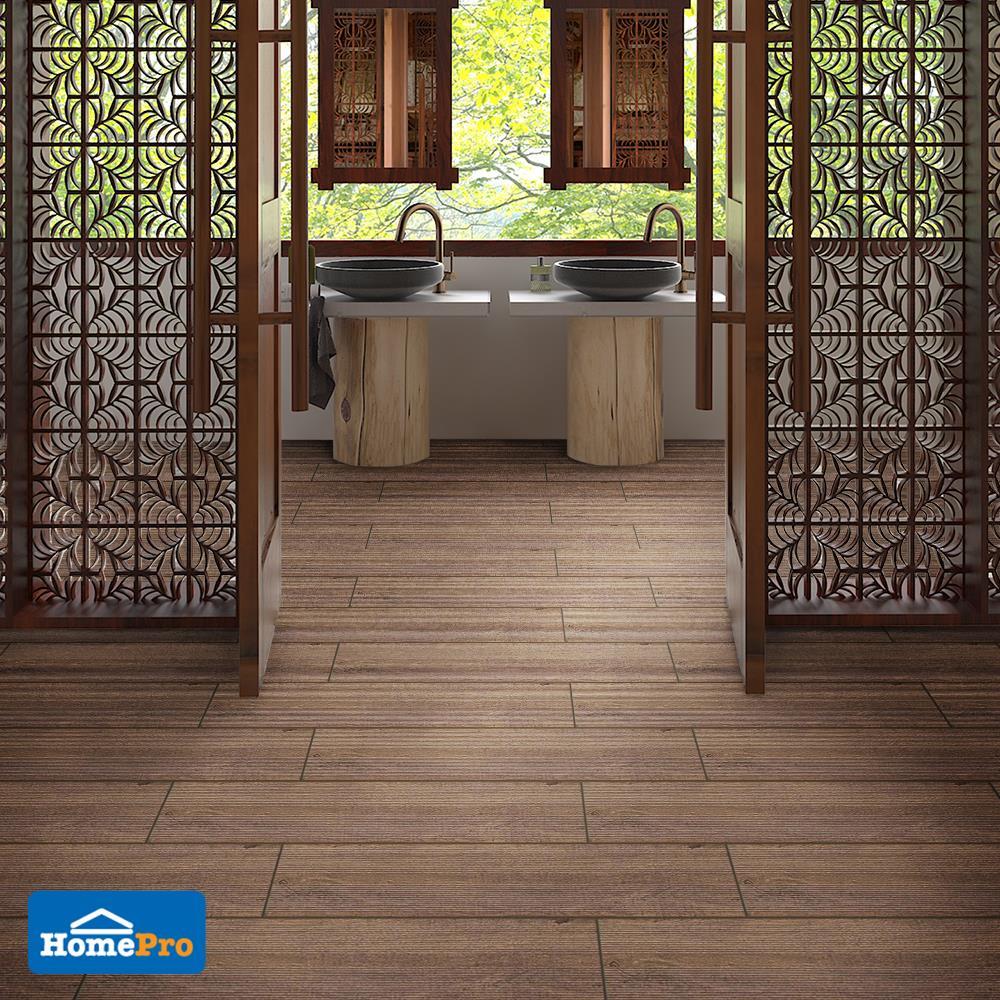 กระเบื้องพื้น 20x90 ซม. ซานซี น้ำตาล A 1.08M2