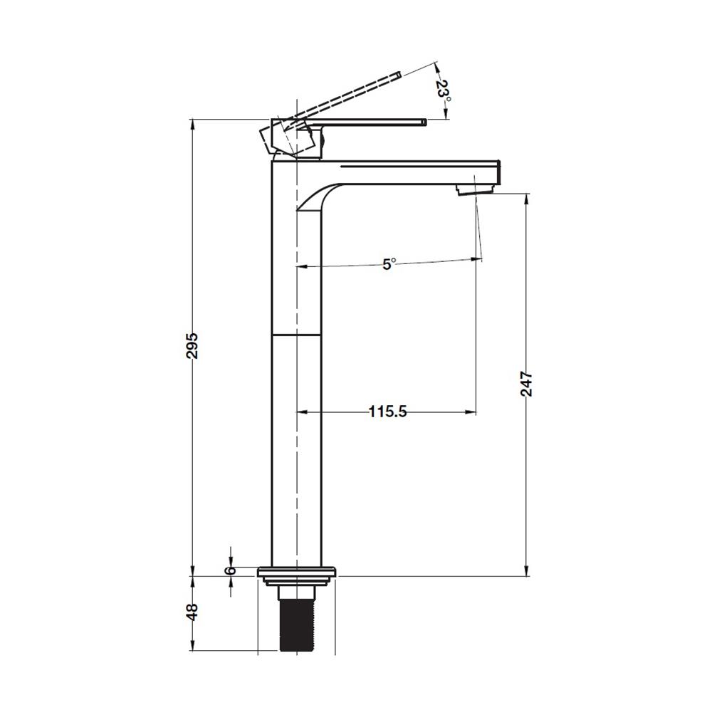 ก๊อกอ่างล้างหน้าเดี่ยว HAFELE 495.61.108 สีโครม