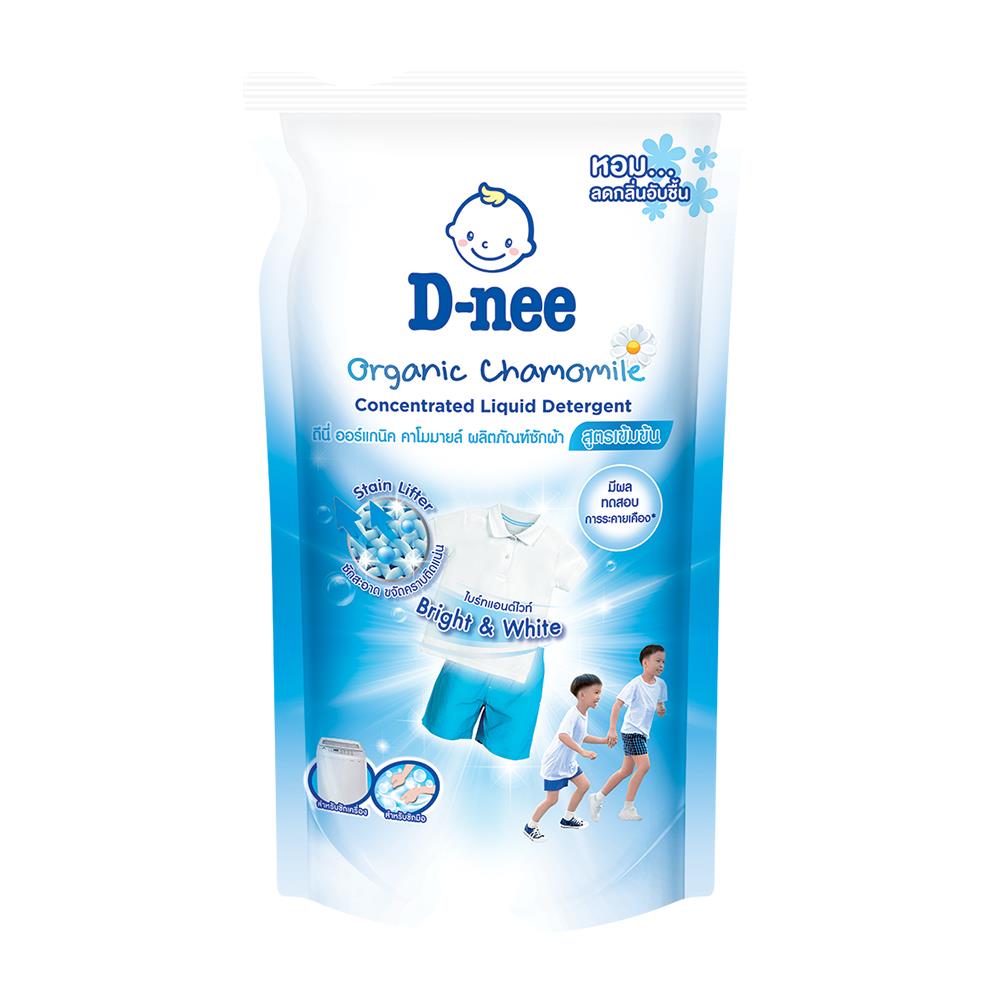 รีฟิลน้ำยาซักผ้าออแกนิค D-NEE ไบร์ท แอนด์ ไวท์ ออแกนิค คาโมมายล์ 550 มล. สีฟ้า