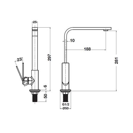 ก๊อกซิงค์เดี่ยวเคาน์เตอร์ HAFELE 495.50.060 สีโครม_1