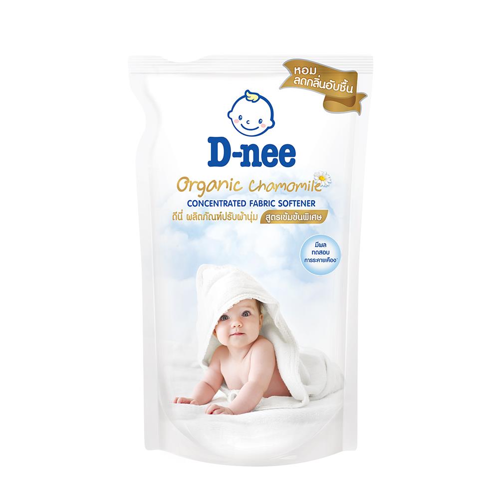 รีฟิลน้ำยาปรับผ้านุ่ม D-NEE ออแกนิค คาโมมายล์ 450 มล. สีขาว