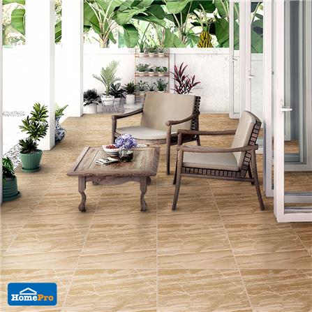 กระเบื้องพื้นพอร์ซเลน  16x16 นิ้ว COTTO ฮาร์โมไนซ์ สโตน น้ำตาล PM 0.96M2_3